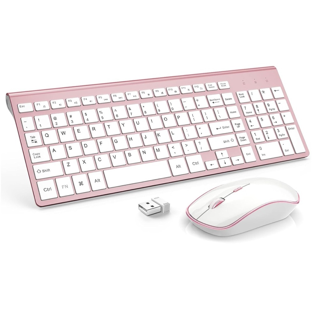 JoyAccess Rose Pink wireless keyboard and mouse